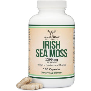 Irish Sea Moss Capsules, More Potent than Sea Moss Gel Extract (180 Count, 1,200Mg per Serving) 