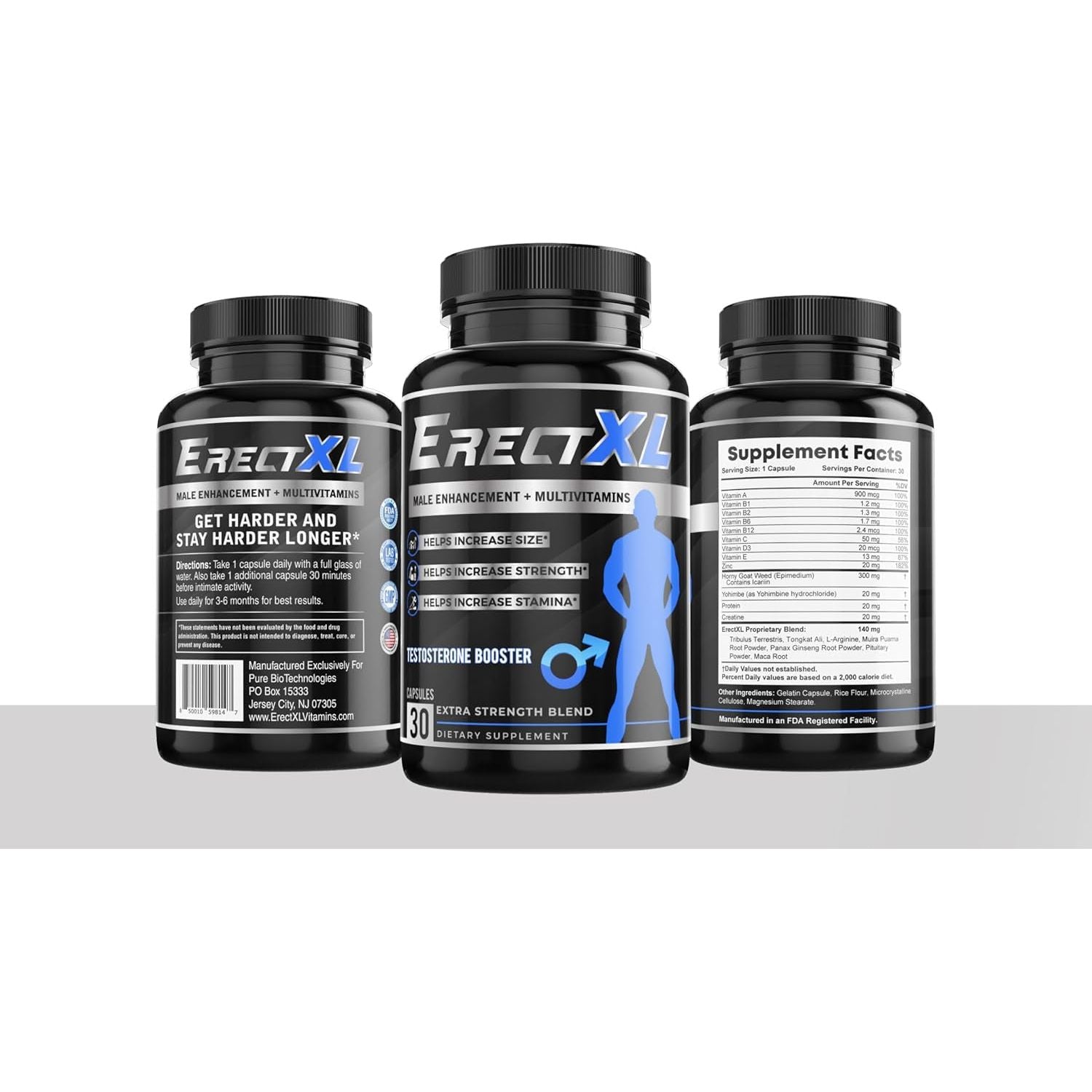 Erectxl Male Enhancement + MULTIVITAMIN - Increase Erection Size, Strength, Stamina