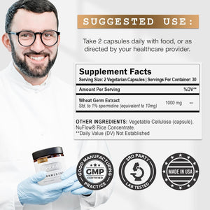 OMRE Spermidine Supplement 10Mg- 3Rd-Party Tested 1000Mg Wheat Germ Extract Standardized to No Less than 1% Spermidine