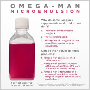 Omega-Man 300Mg LJ100 – Elevates Free Testosterone with Enhanced Absorption - 30 Softgels