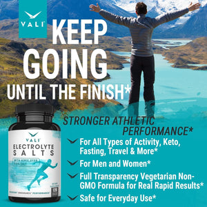 VALI Electrolyte Salts Rapid Oral Rehydration Replacement Pills 120 Capsules