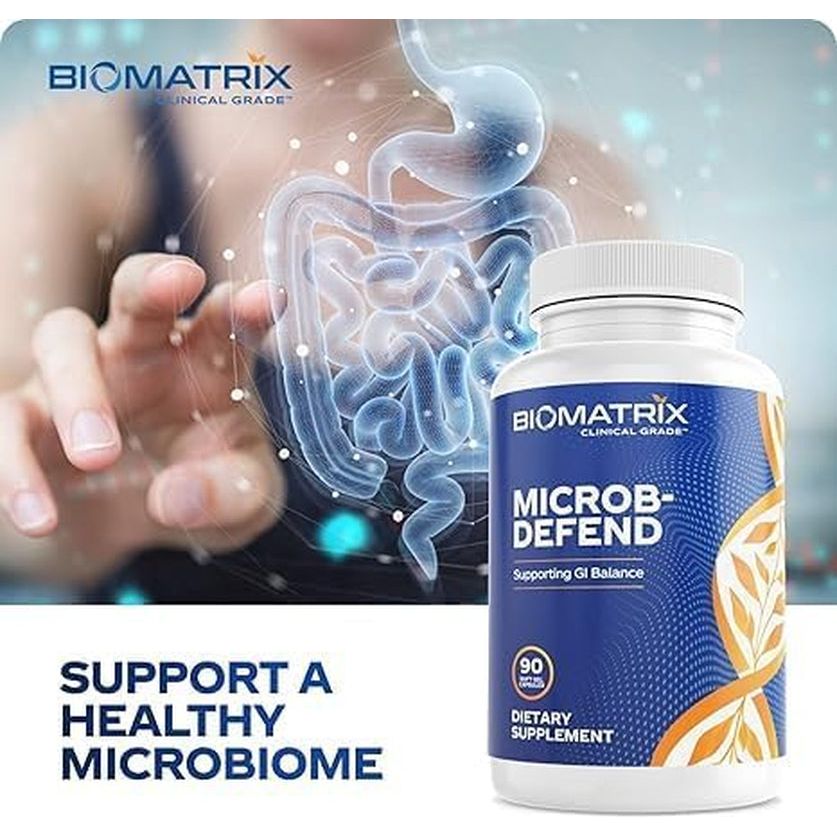 Biomatrix Oil Blend of Thyme, Oregano, Clove, Digestive Supplement for Men and Women, GI Repair Softgels | Microb-Defend (90 Capsules)