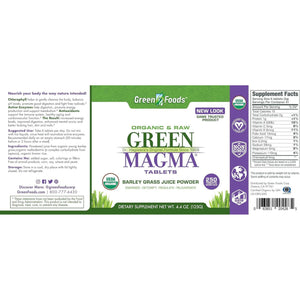 Green Foods Original Green Magma Barley Grass Nutritional Supplement, 250 Tablets (500Mg)