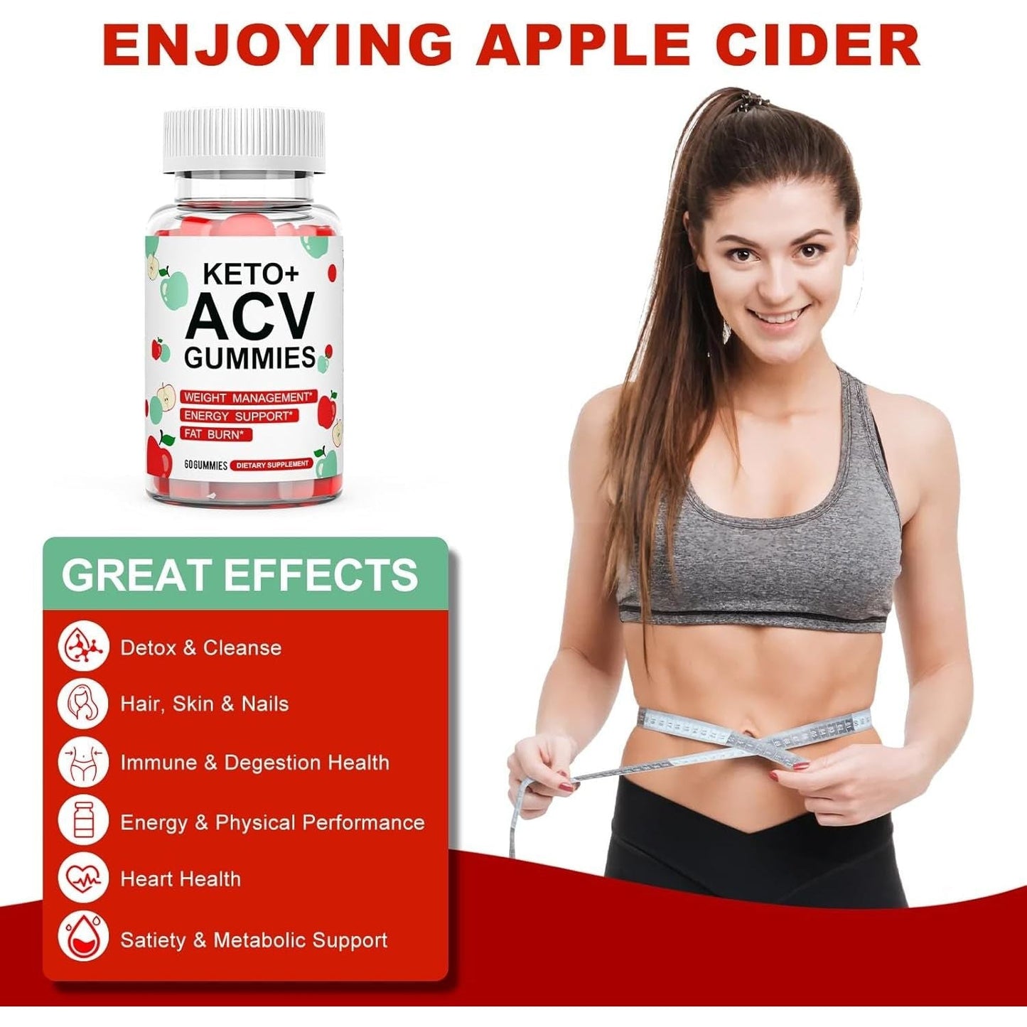 Keto ACV Gummies Advanced Weight Loss - Rapid Fat Burning, Detox & Improved Immunity 60 Gummies