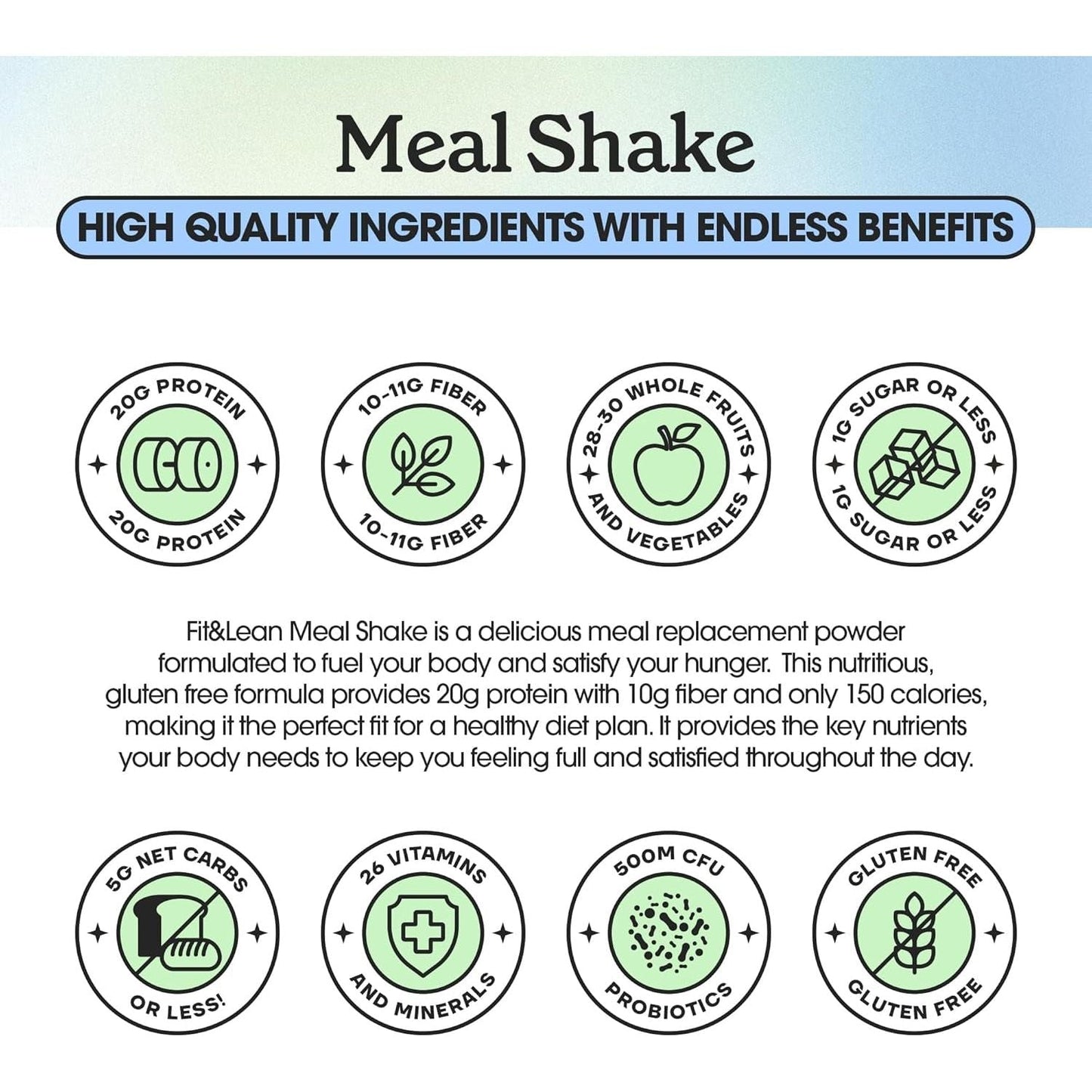Fit & Lean Meal Shake, Fat Burning Meal Replacement, 1Lb, 10 Servings