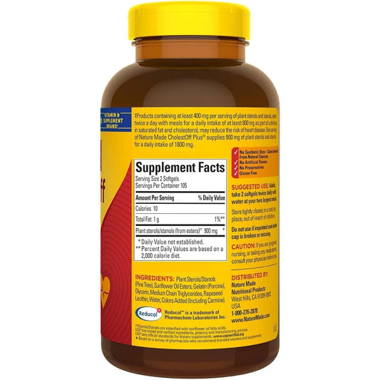 Cholestoff Plus, Clinially Proven to Lower Cholesterol, 210 Softgels, 52 Day Supply