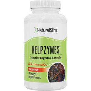 Naturalslim Helpzymes Digestive Enzymes - Superior Digestion Supplements for Gut Health, Bloating & Gas Relief 100 Caps 