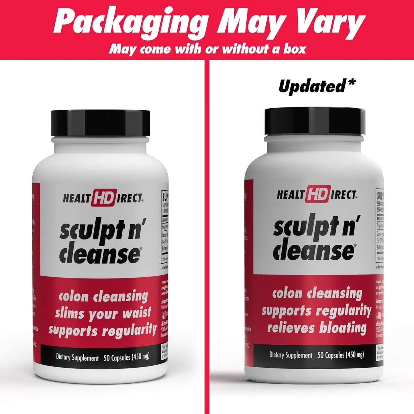 HEALTH DIRECT Sculpt N' Cleanse - Herbal Colon Cleanse for Digestive Health & Regularity 50 Veggie Capsules