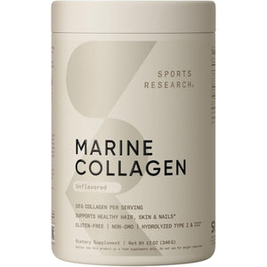 Sports Research Marine Collagen Peptides Powder - Easy to Mix in Water or Juice! (34 Servings)