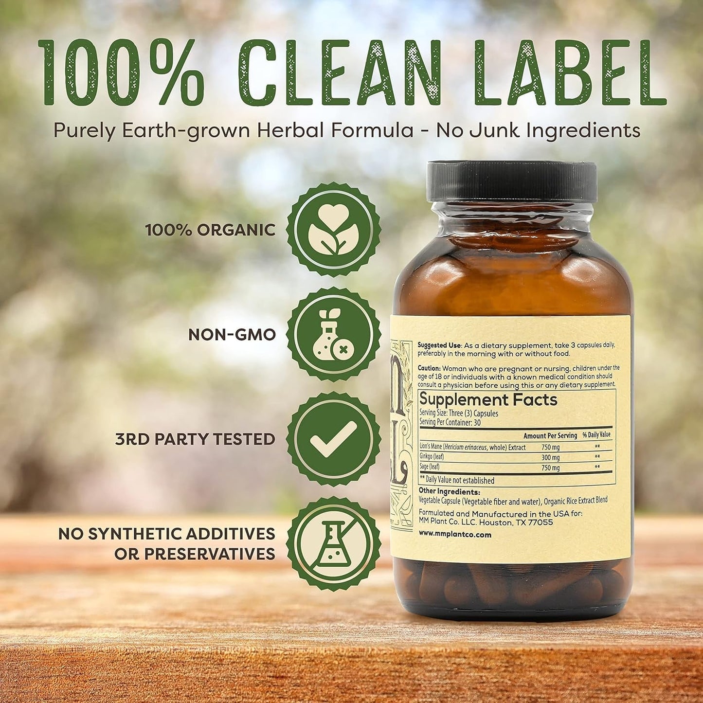 The Brain Pill - Brain Booster Supplement for Focus, Memory, Clarity, Energy 90 Capsules 