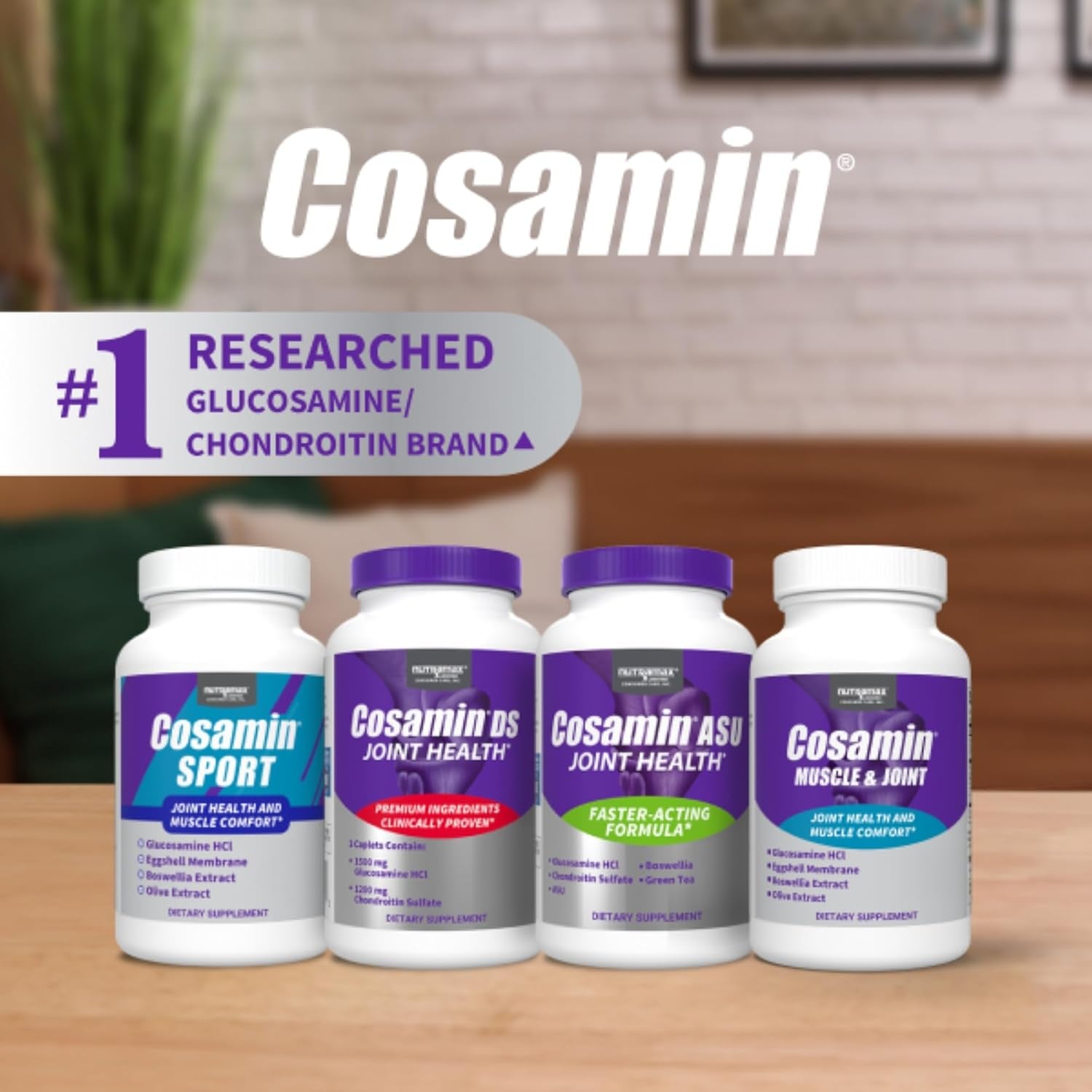 Nutramax Cosamin® DS Joint Health Supplement with Glucosamine & Chondroitin for Joint Health, 180 Capsules