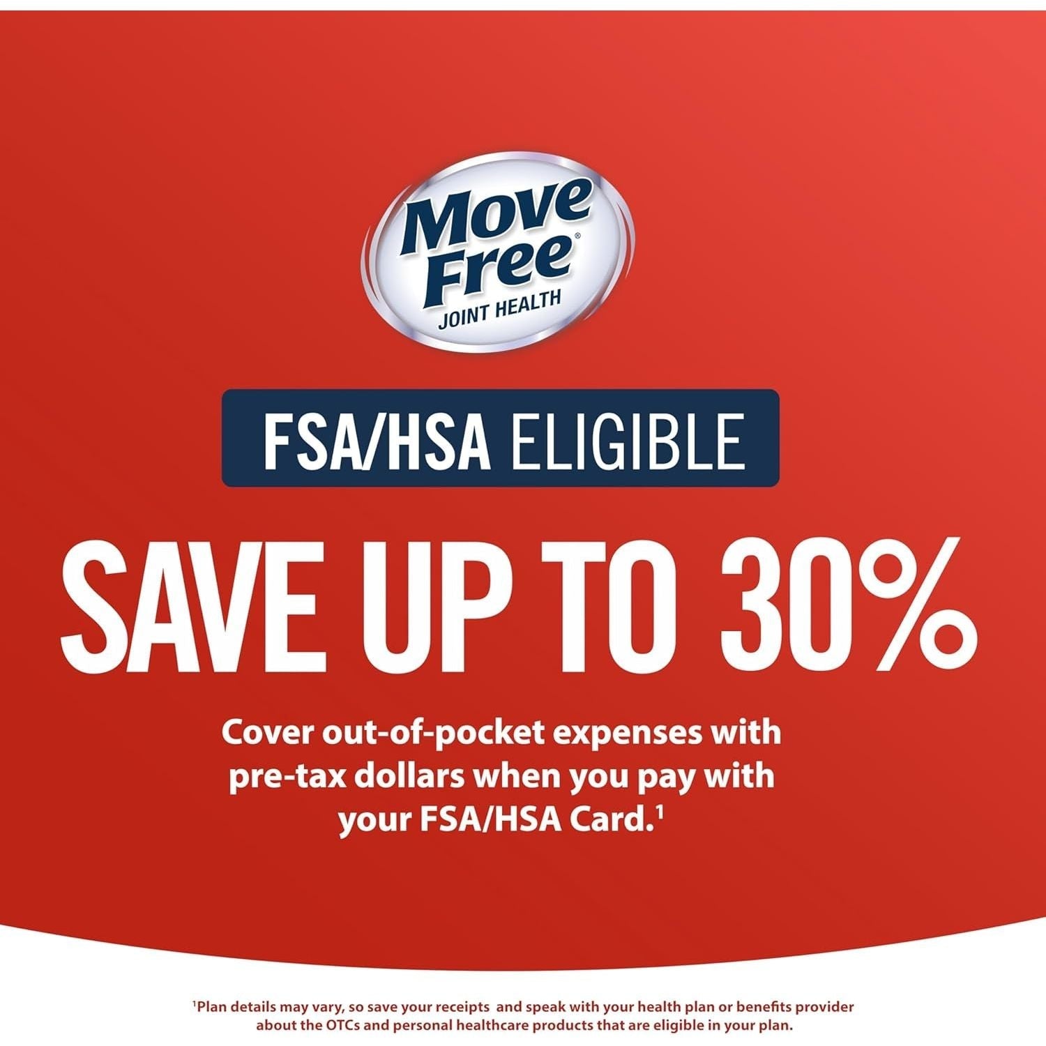 Move Free Advanced Glucosamine Chondroitin MSM + Vitamin D3 Joint Support Supplement, 120 Tablets (60 Servings)