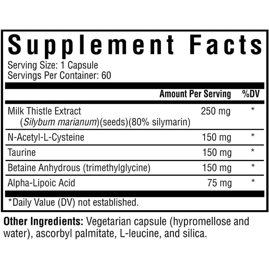 Seeking Health | Liver Nutrients | 60 Vegetarian Capsules | Milk Thistle, NAC & TMG Supplement