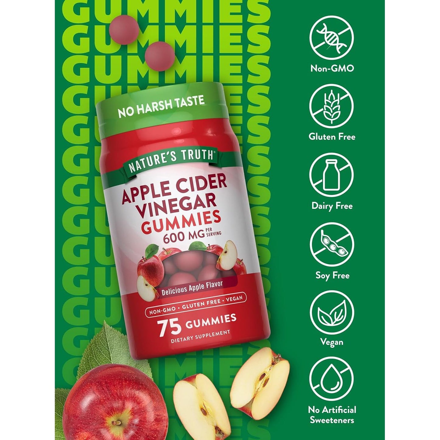 Nature'S Truth Apple Cider Vinegar Gummies | 600 Mg | 75 Gummies 