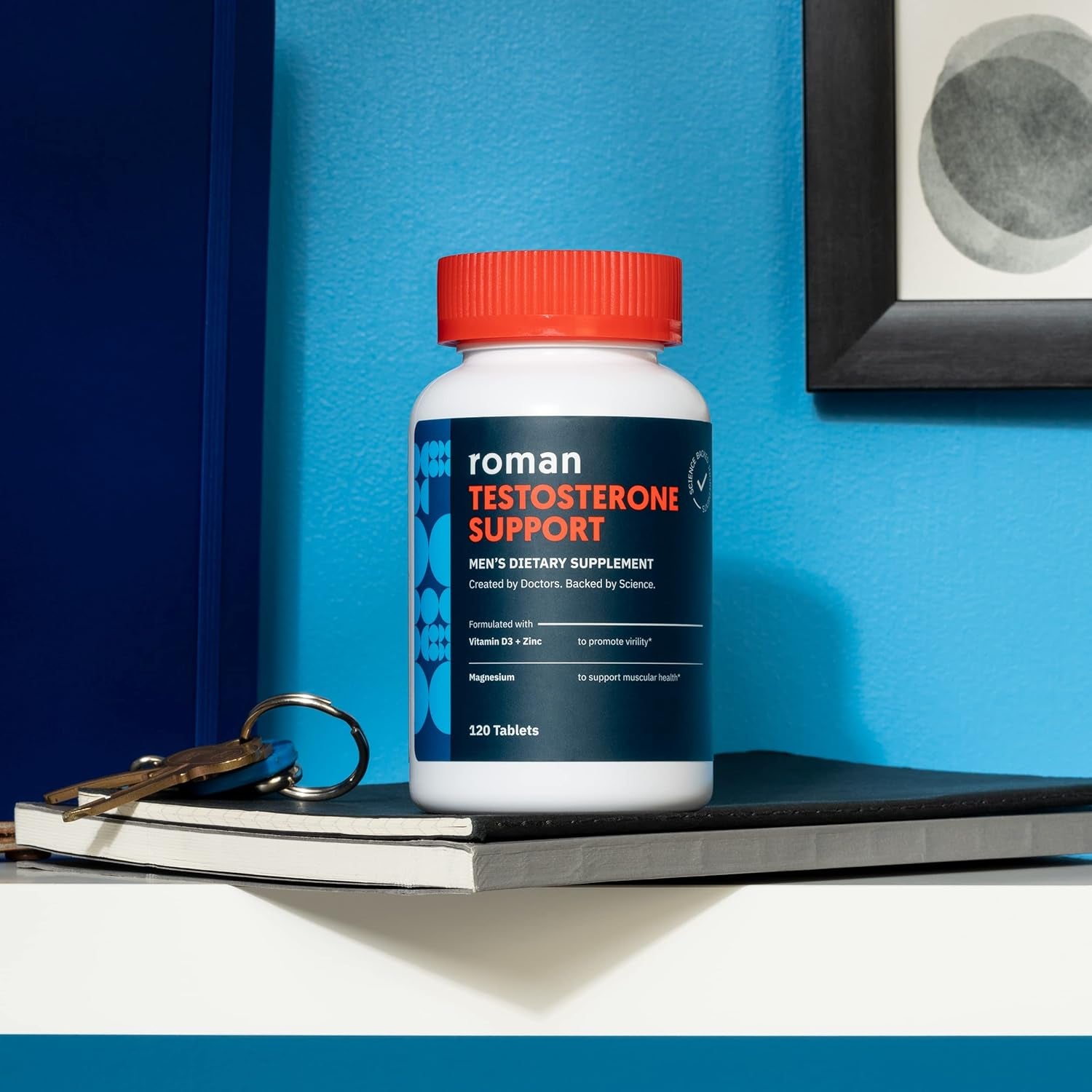 ROMAN Testosterone Support | Daily Nutritional Supplement with Ashwagandha & Magnesium | (120 Tablets)