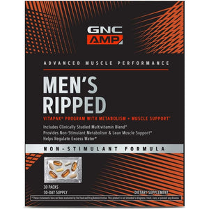GNC Men'S Ripped Non-Stimulant Formula | 30 Servings
