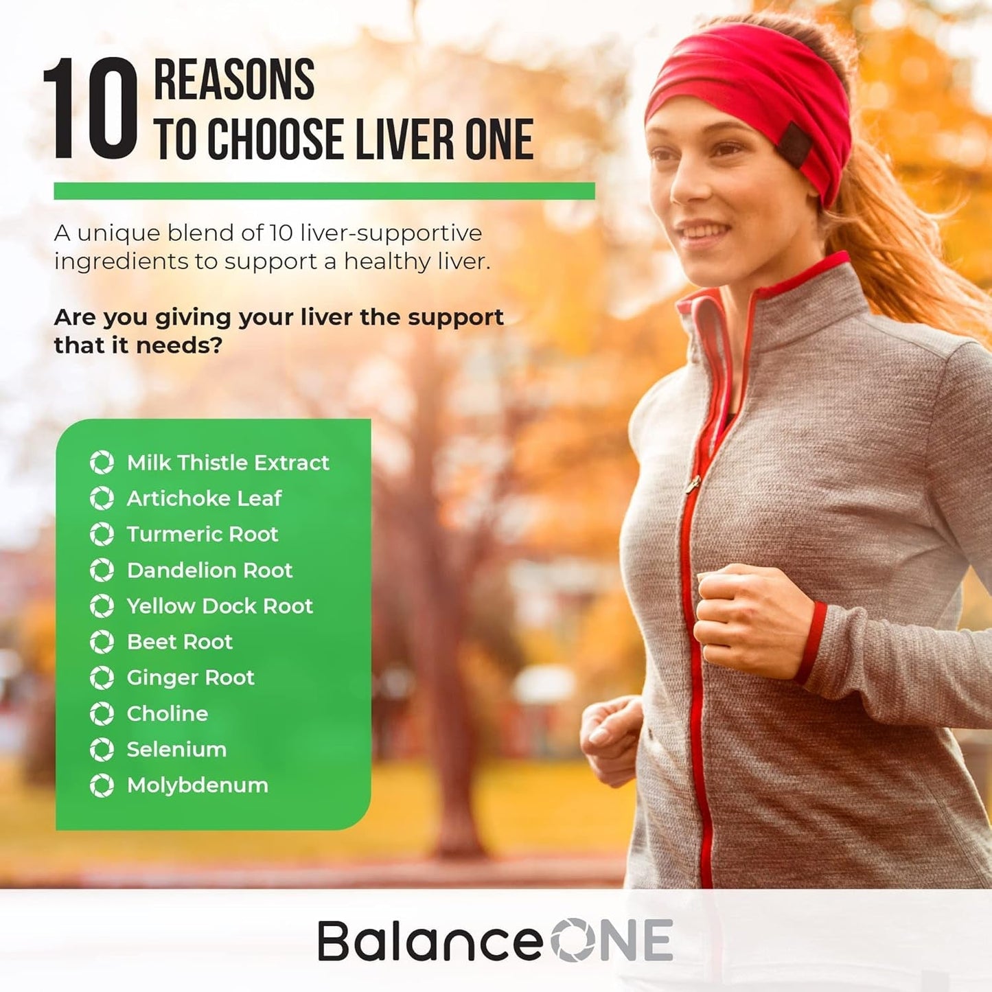 Balance ONE Liver Support Supplement with Milk Thistle Extract, Dandelion Root & Molybdenum 1 Month Supply