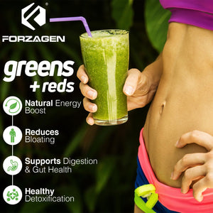 Forzagen Vegan Greens & Reds Superfood Powder - 35 Servings