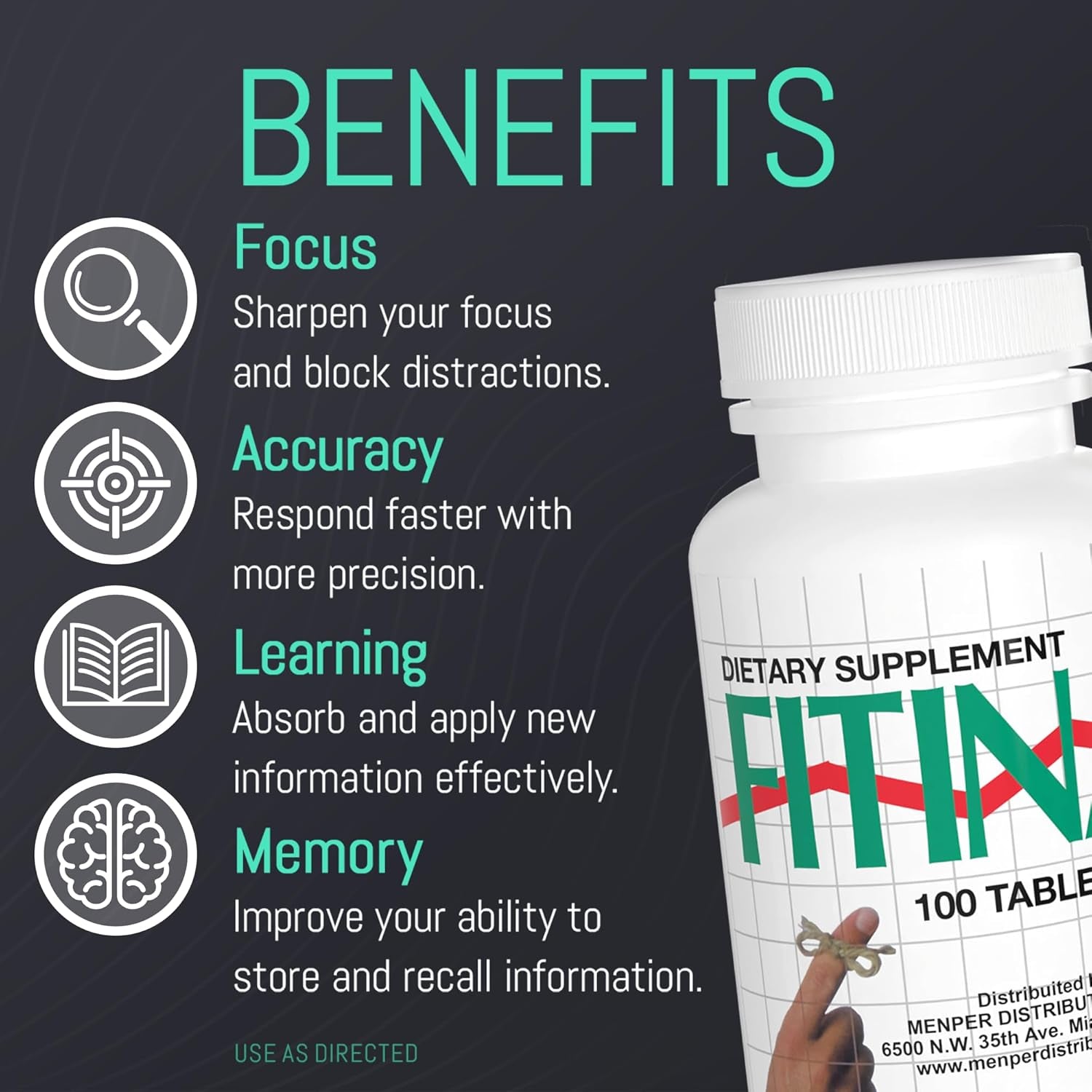 Memory Boost Brain Supplement – Cognitive Aid for Mental Clarity, Focus, and Concentration (100 Tablets)