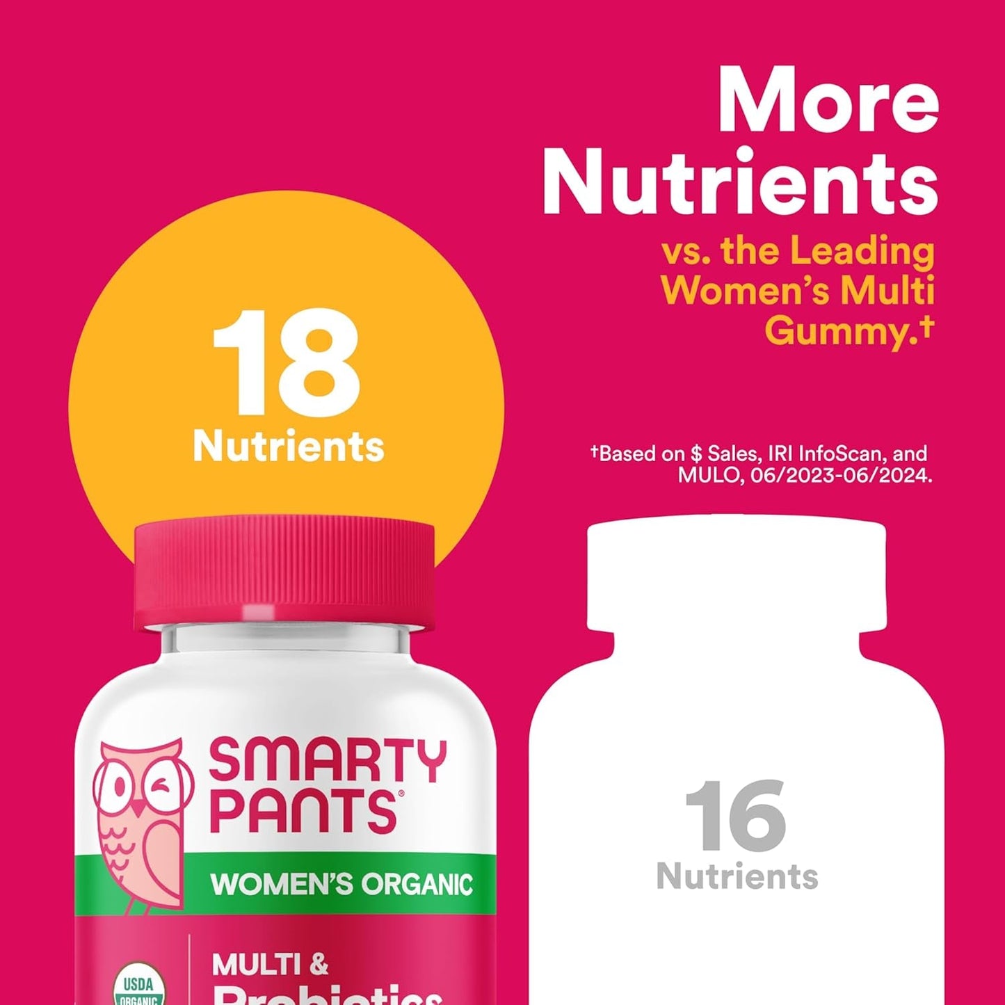 Smartypants Organic Women'S Multivitamin Gummies 120 Count (30 Day Supply)