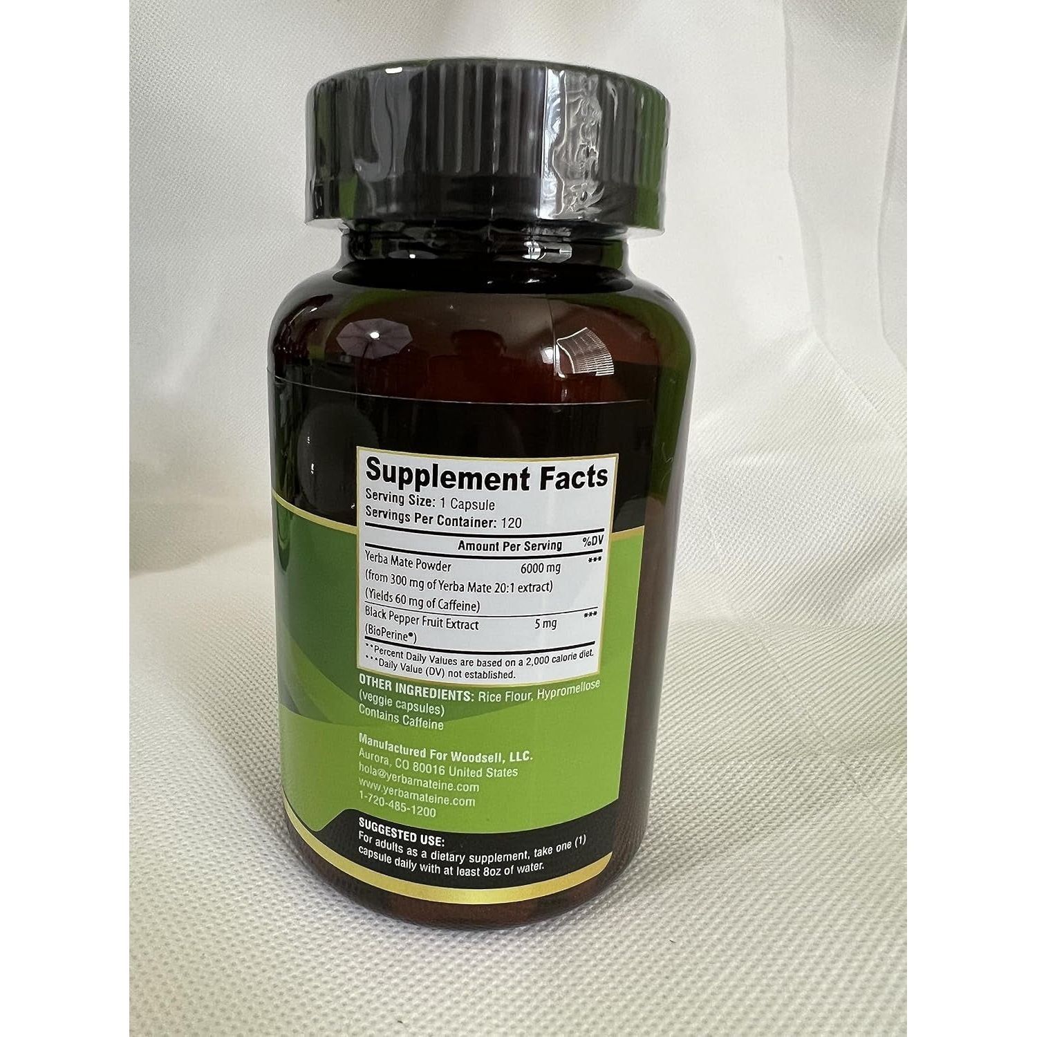 6000Mg Extra Strength Yerba Mate, 60Mg Caffeine per Capsule, for Clean Natural Energy, Improved Focus, Concentration - 120 Caps