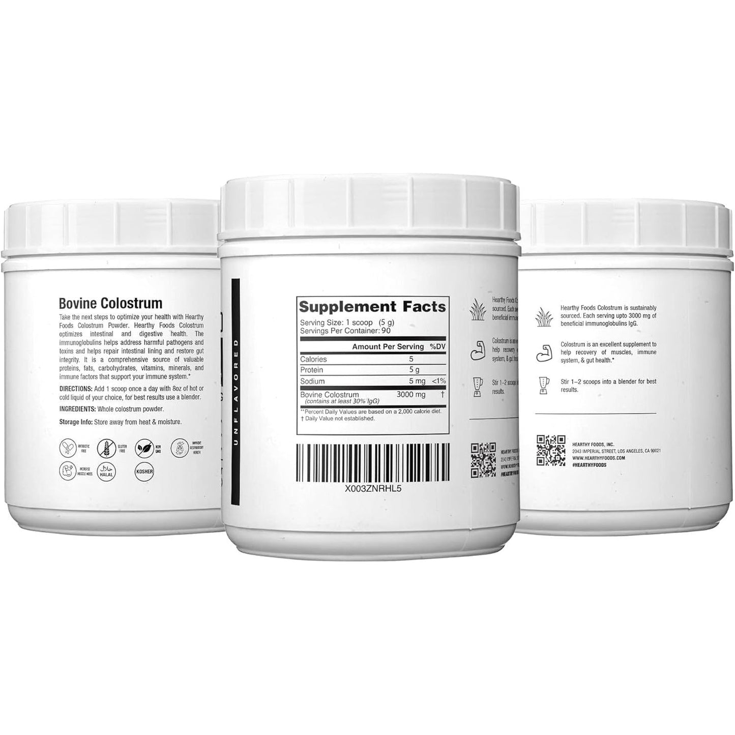 Bovine Colostrum Powder - Upto 30% IGG, Leaky Gut Repair Supplements,  90 Servings