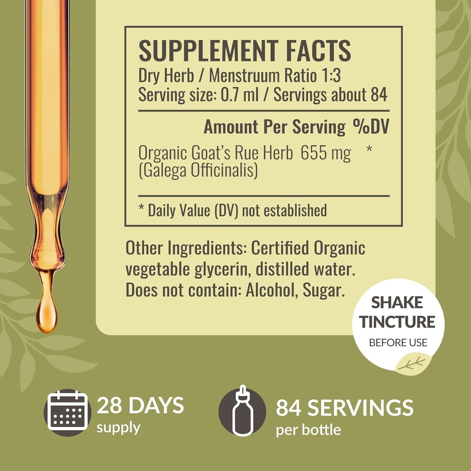 HERBAMAMA Goat'S Rue Tincture for Lactation Support - Breastfeeding Support Drops 28-Day Supply