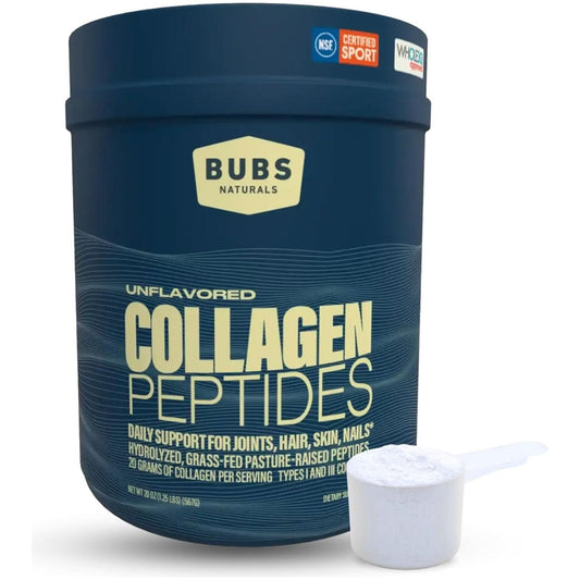 BUBS Naturals Collagen Peptides Powder, Collagen for Women & Men, Hydrolyzed Peptides 28 Servings