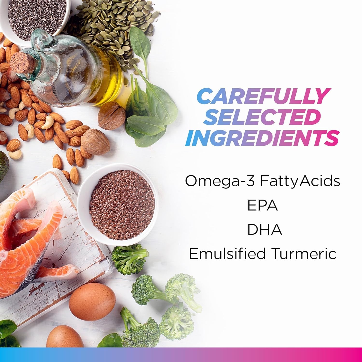 Livingood Daily Omega 3 6 9 plus Turmeric Curcumin - Supports Heart Health - 60 Softgels