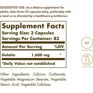 Solgar Gelatin 1680 Mg - Supports Bone, Joint & Skin Health - Gluten Free, Dairy Free - 83 Servings