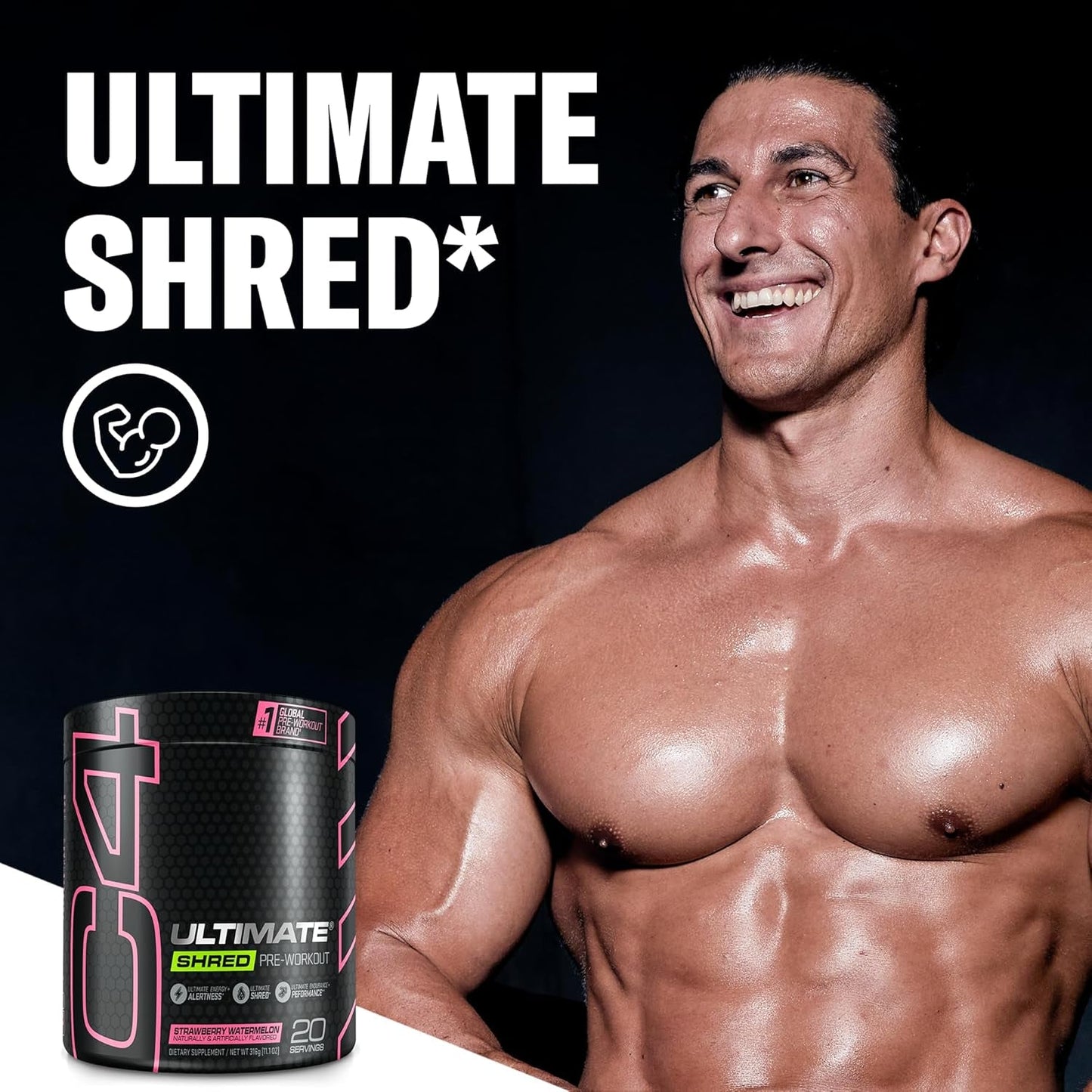 Cellucor C4 Ultimate Shred Pre Workout Powder, Strawberry Watermelon, 20 Servings