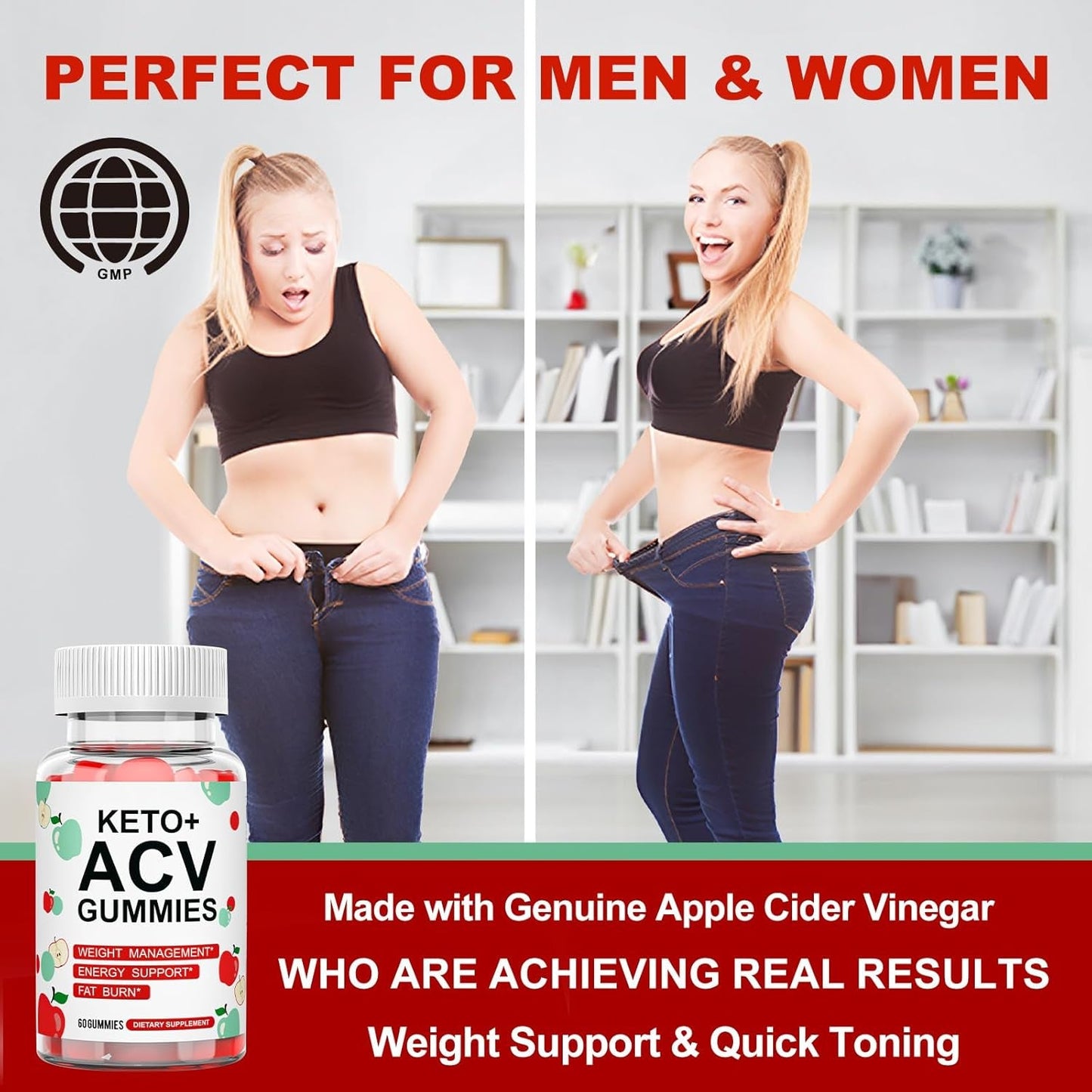 Keto ACV Gummies Advanced Weight Loss - Rapid Fat Burning, Detox & Improved Immunity 60 Gummies