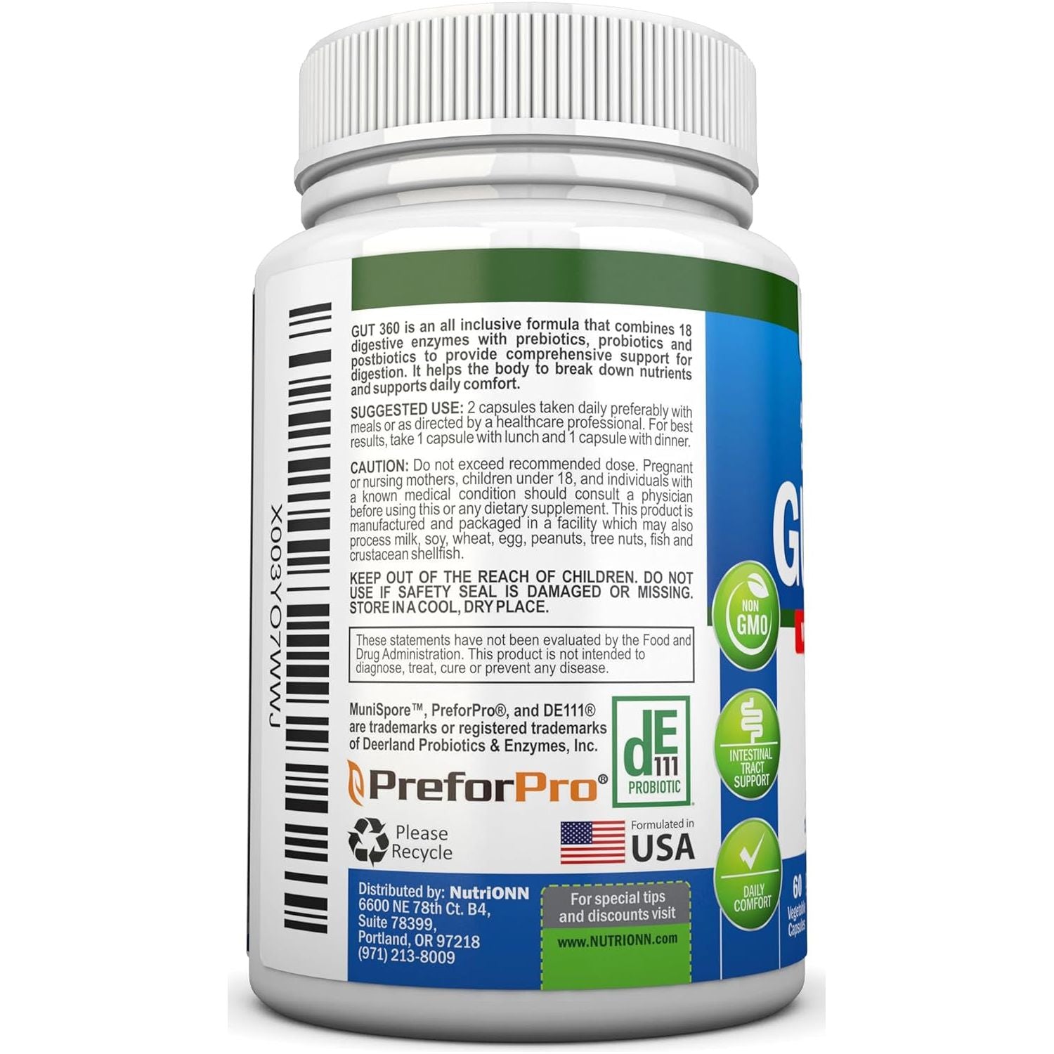 4-In-1 Probiotics, Prebiotics & Postbiotics with 18 Digestive Enzymes- Complete Gut & Digestive Support Supplement