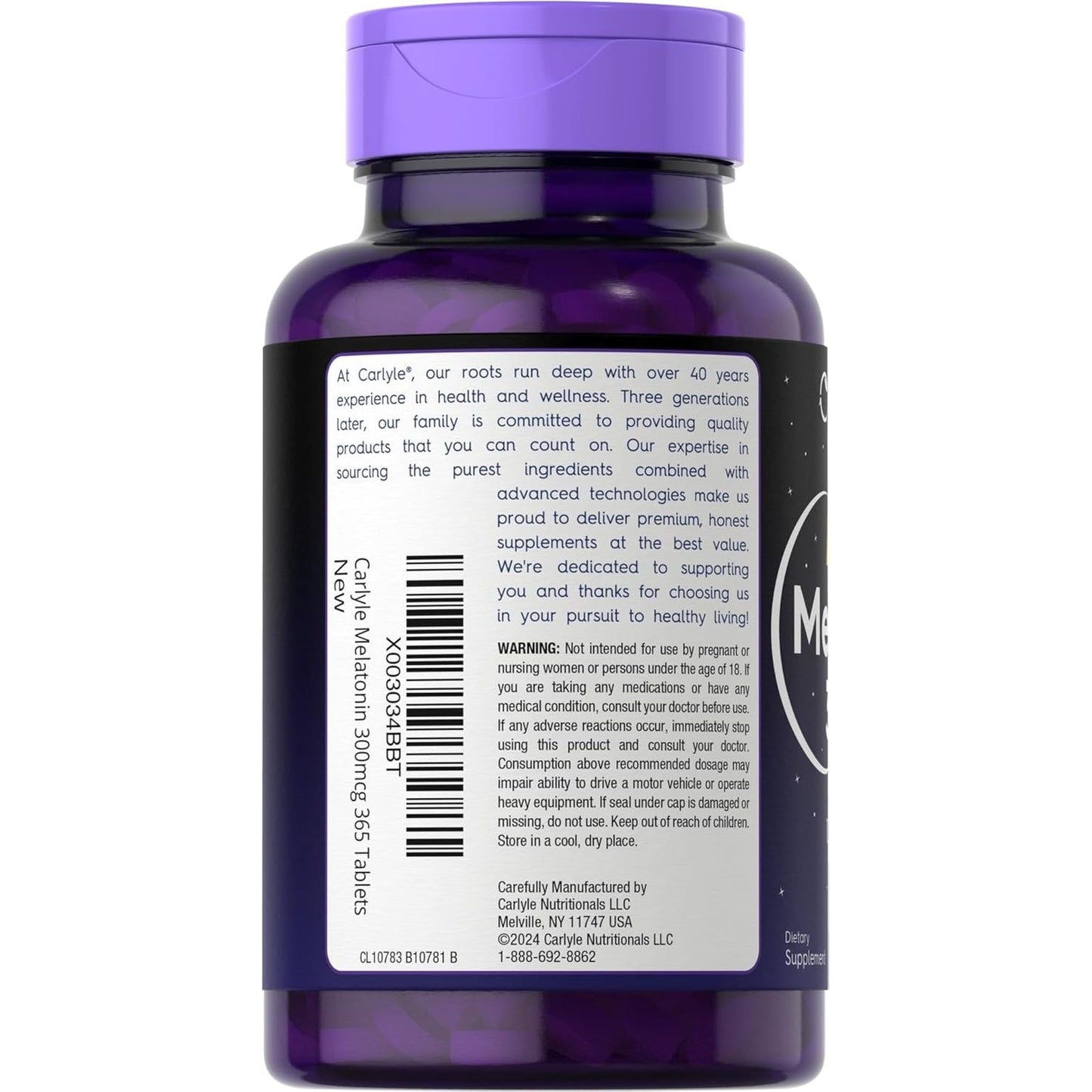 Carlyle Melatonin 300 Mcg - 365 Tablets