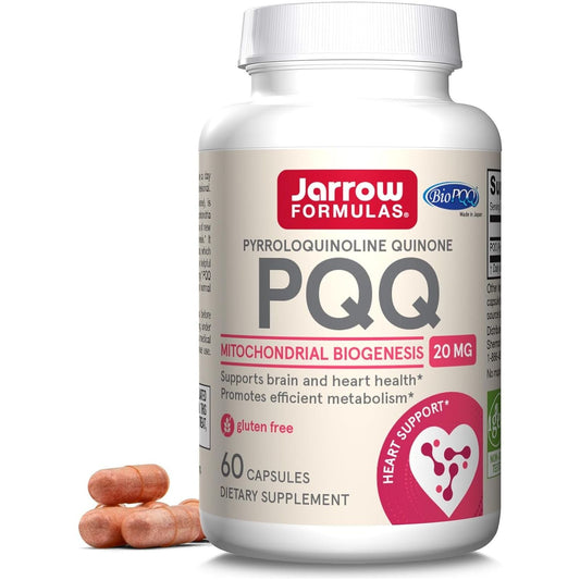 Jarrow Formulas® PQQ 20 Mg, Heart, Brain, and Metabolism Support, 60 Veggie Capsules
