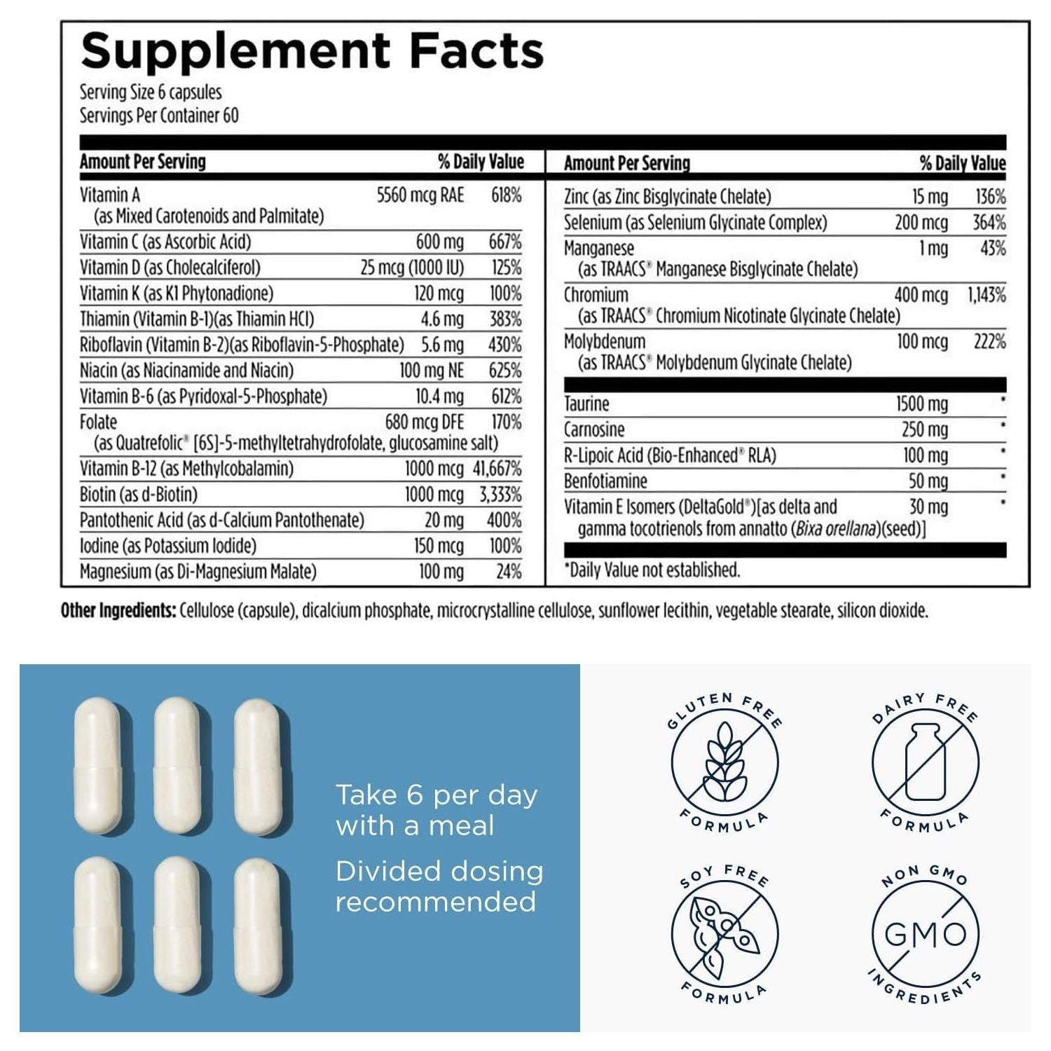 Designs for Health Metabolic Synergy - Multivitamin and Mineral Supplement (360 Capsules)