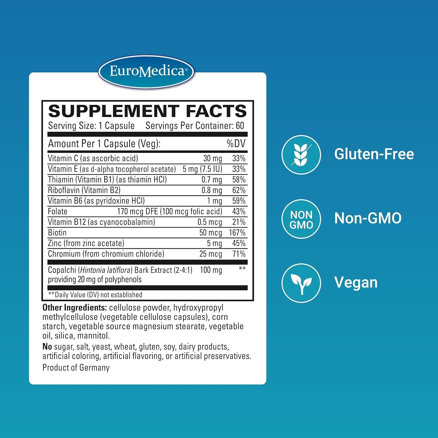 Euromedica Sucontral D - 60 Capsules - Non-Gmo, Vegan - 60 Servings