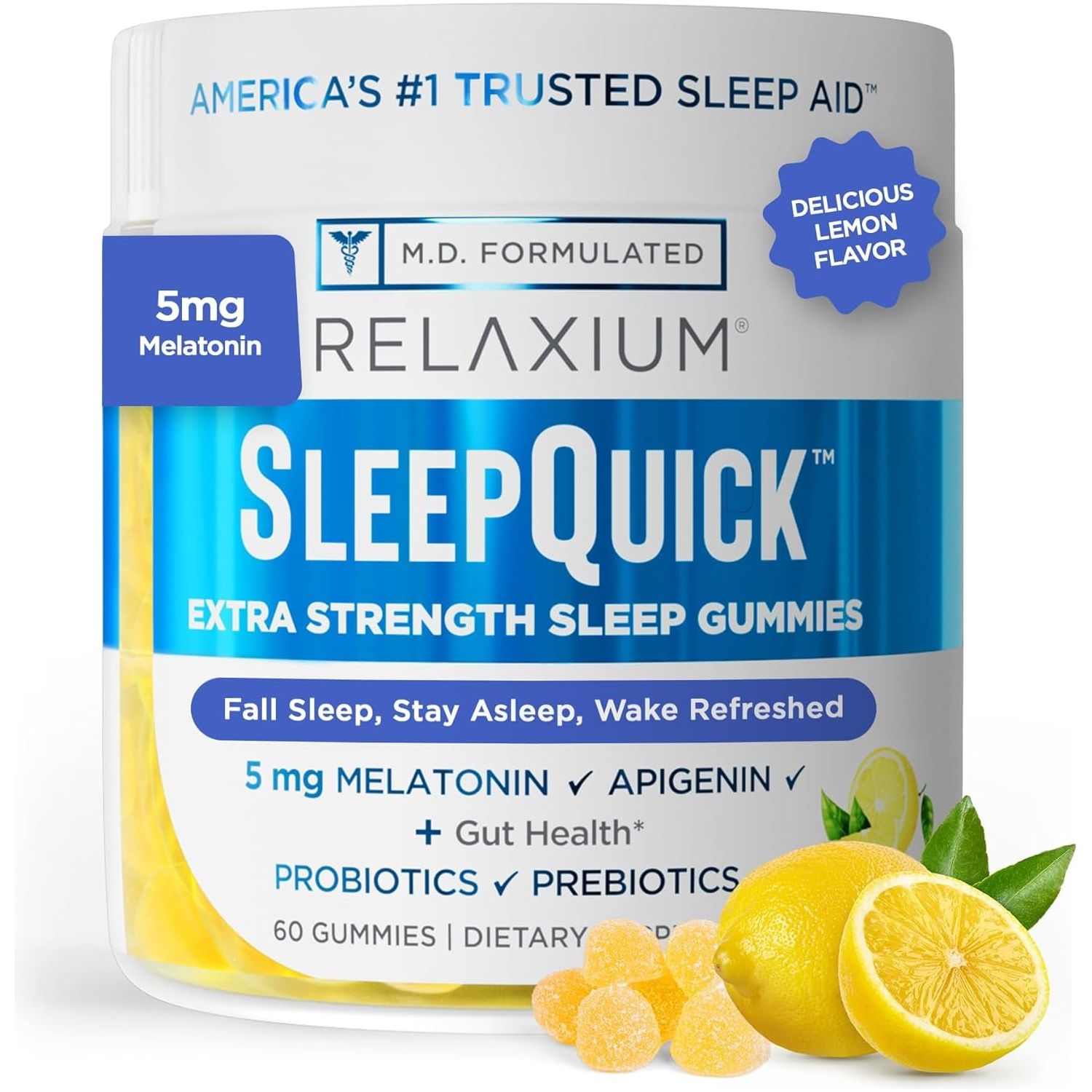 Relaxium Sleep Quick Gummy Sleep Aid Support 5 Mg Melatonin 60 Gummies