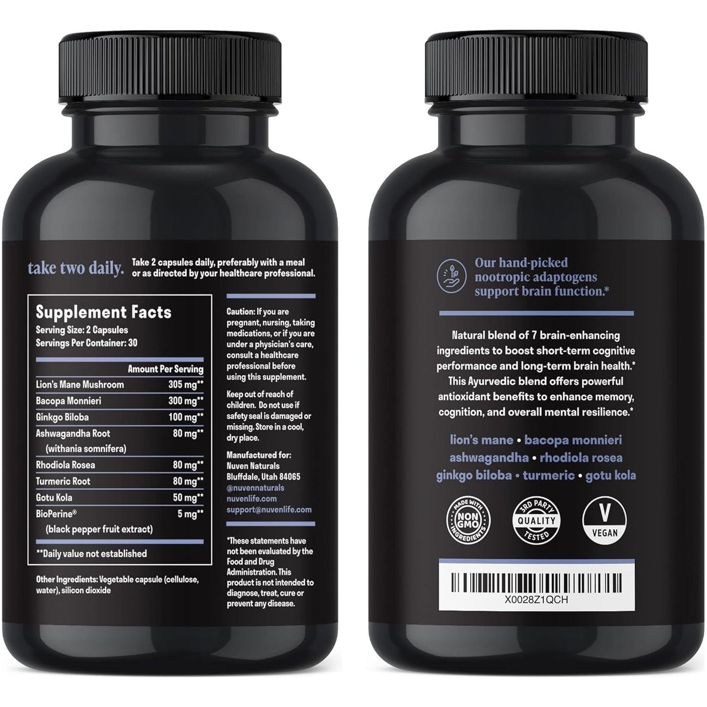 Brain Support Supplement - Natural Memory and Focus Supplement - 60 Capsules