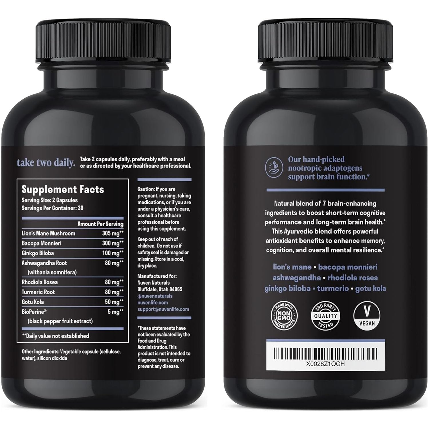 Brain Support Supplement - Natural Memory and Focus Supplement - 60 Capsules