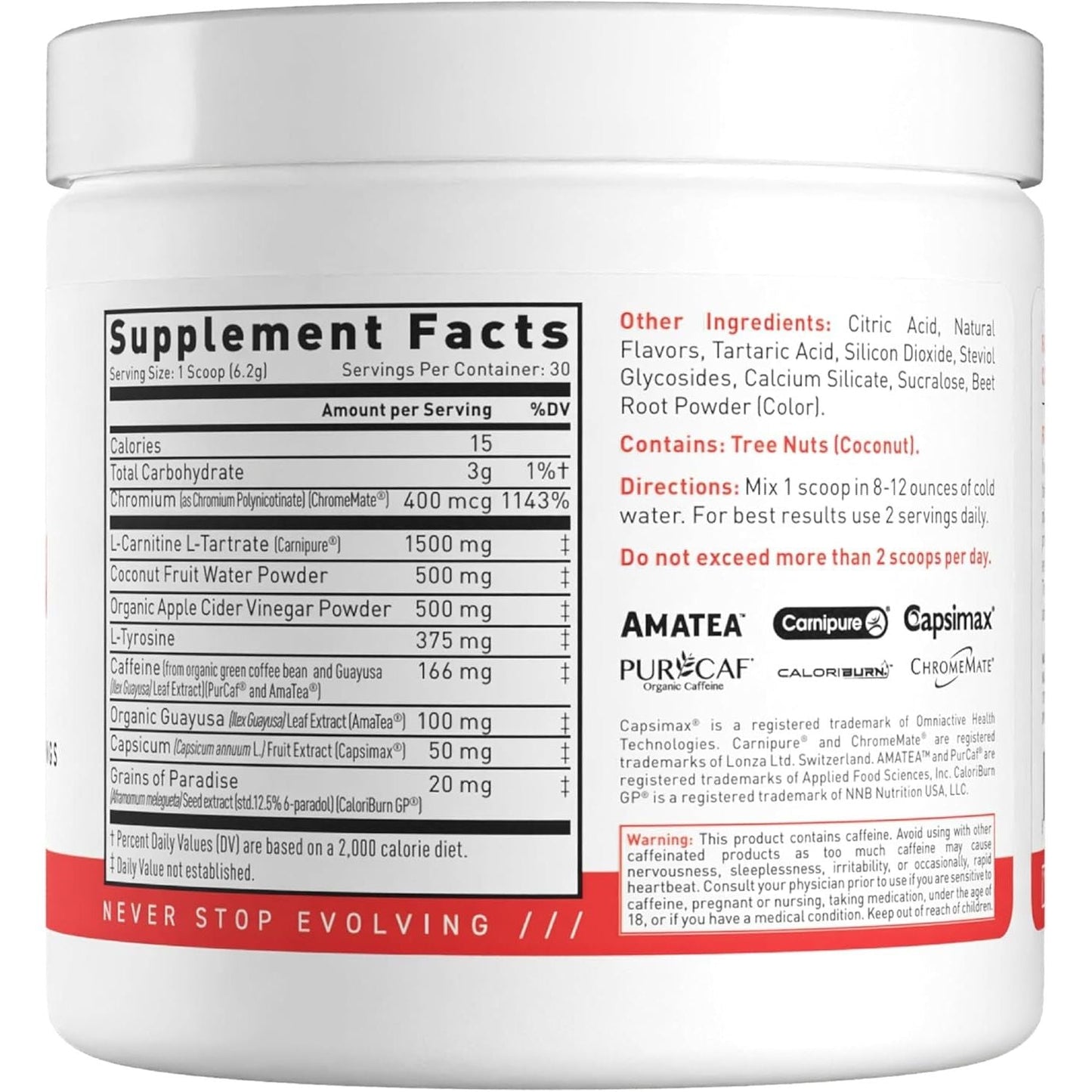 Kaged Thermogenic Powder Clean Burn Strawberry Lemonade for Weight Management 30 Servings