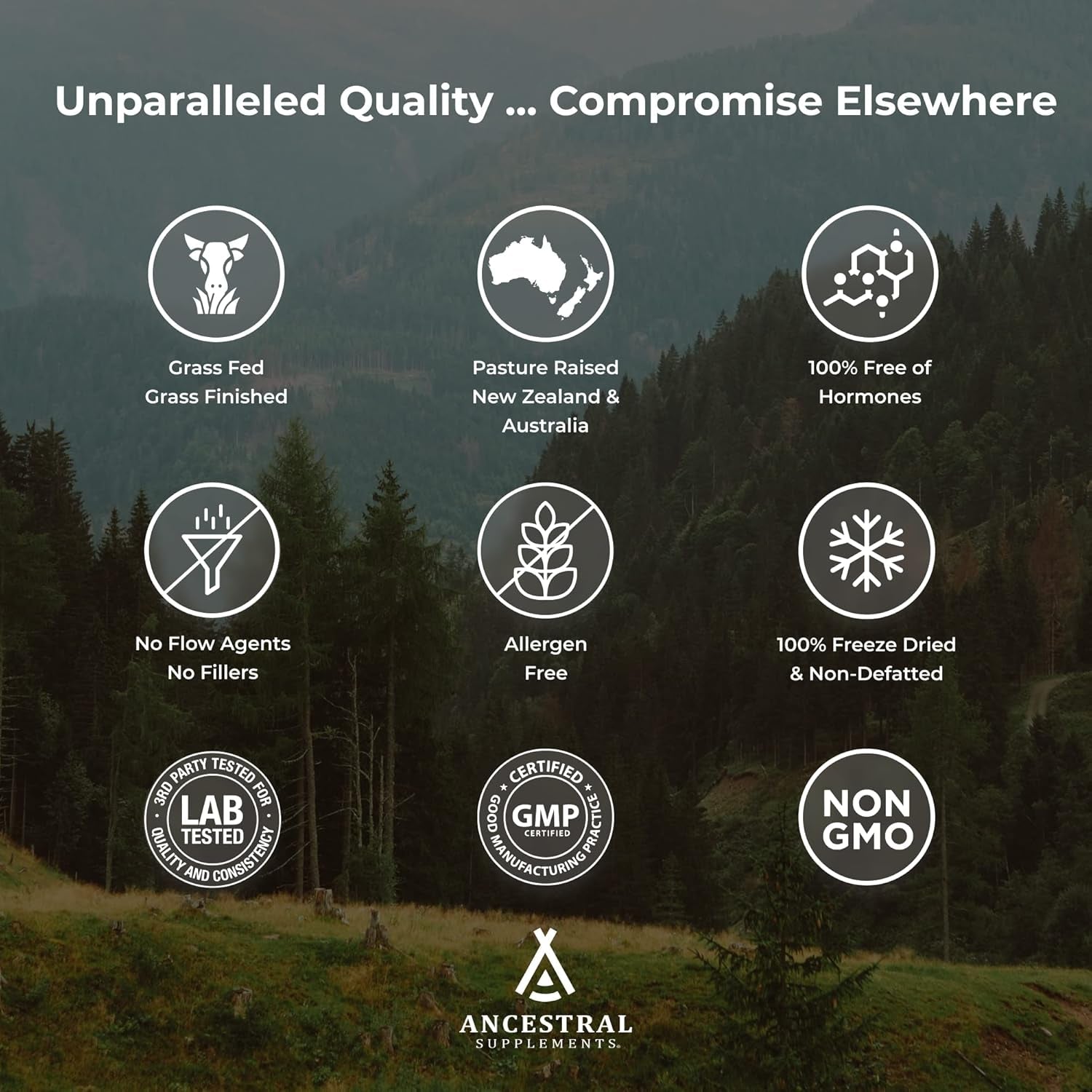 Ancestral Supplements Grass Fed Beef Intestines with Stomach (Tripe), 3000Mg Supports Acid Reflux and Gut, Intestine and Digestive Health 180 Capsules