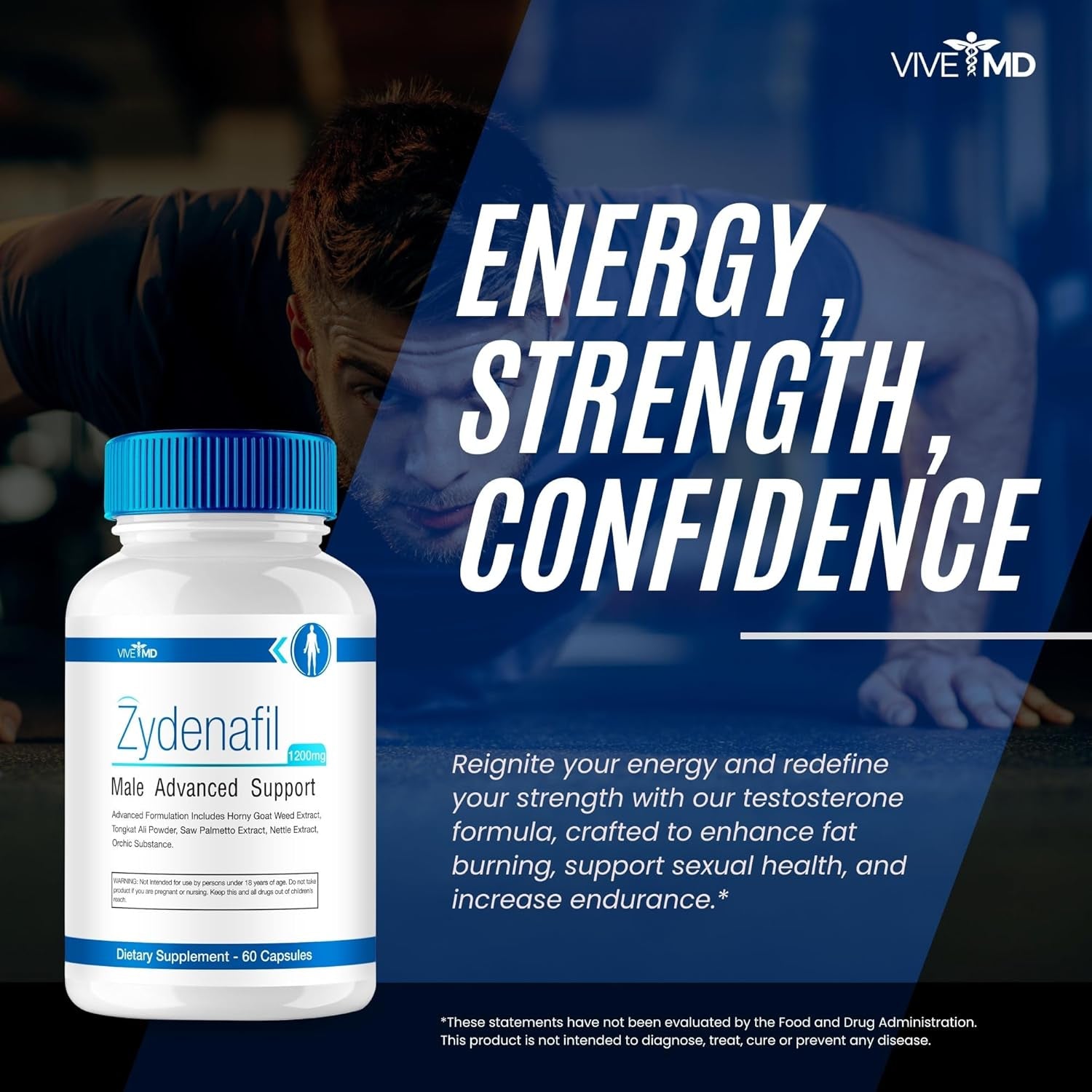 Zydenafil Pills for Men Advanced Formula - Zydenafil 1200Mg for Maximum Strength (60 Capsules)
