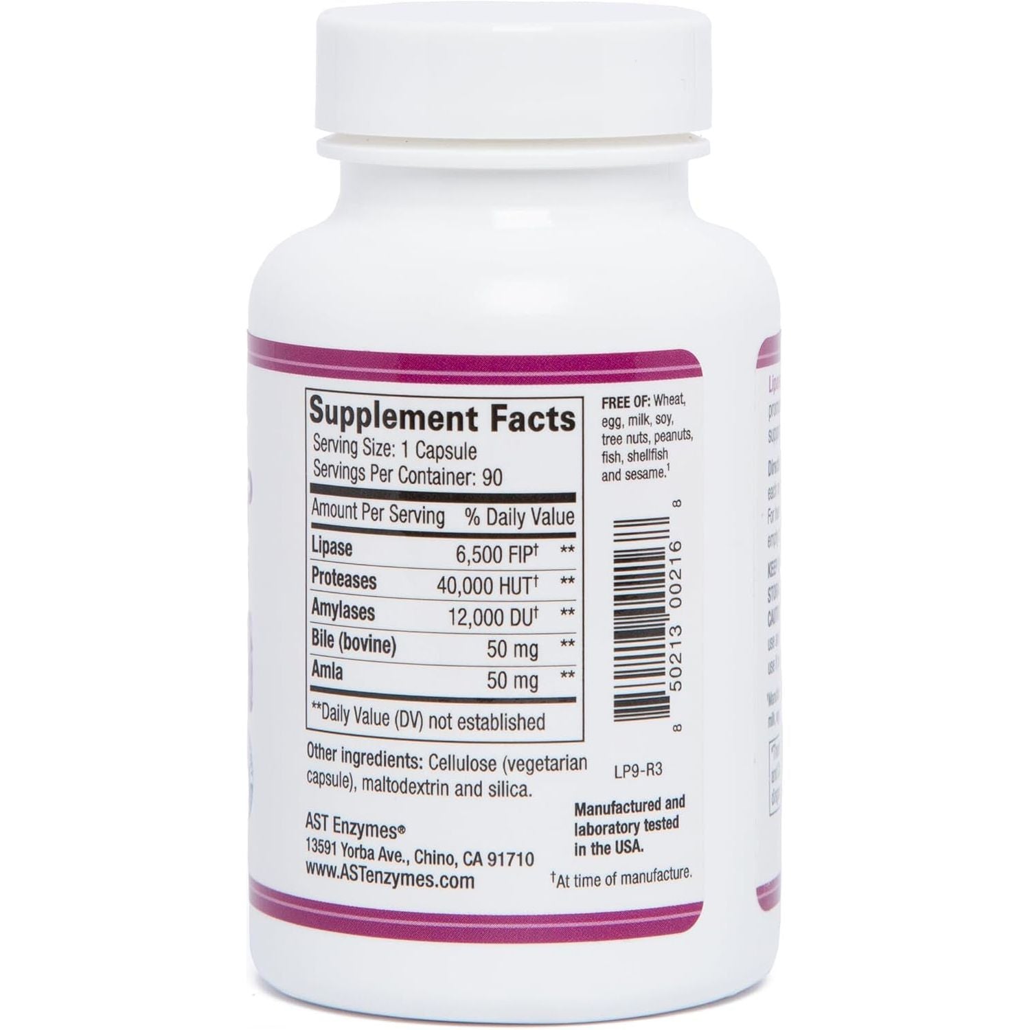 AST Enzymes Lipase-Hp plus  - Digestive Enzymes for Fat Digestion – 90 Vegetarian Capsules