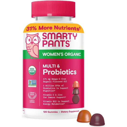 Smartypants Organic Women'S Multivitamin Gummies 120 Count (30 Day Supply)