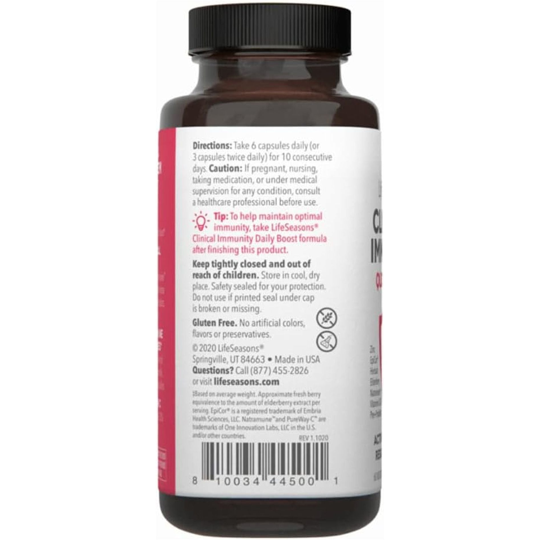 Lifeseasons Clinical Immunity - Immune System Support - Black Elderberry & Pre+Probiotics, 60 Count