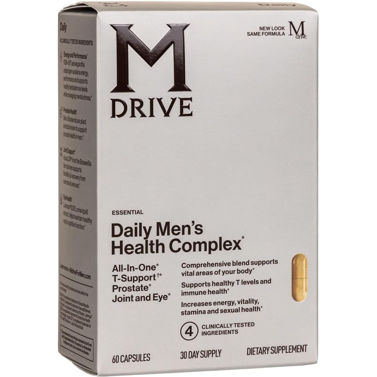 Mdrive Classic Testosterone Booster for Men, Support Healthy Prostate, Eyes, Joint, Energy, Stress Relief, 60Ct