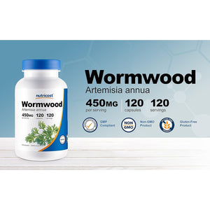 Nutricost Wormwood Capsules 450Mg 120 Capsules - Vegetarian Caps, Gluten Free and Non-Gmo