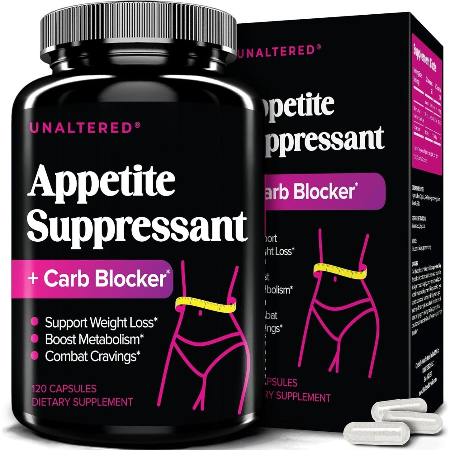UNALTERED Appetite Suppressant for Women - Helps Manage Cravings, Promotes Fullness, & Supports Weight Loss - 120 Capsules