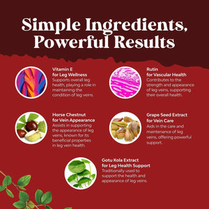 Vein Support Supplements for Spider & Varicose Veins and Improved Flow (1 Month Supply)